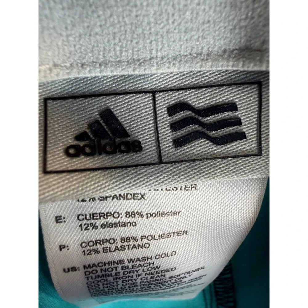 Adidas Golf Shorts Mens 35 Teal Green Space Dye Heather Performance Flat Front